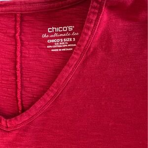 Chico's Red Long Sleeve Tee